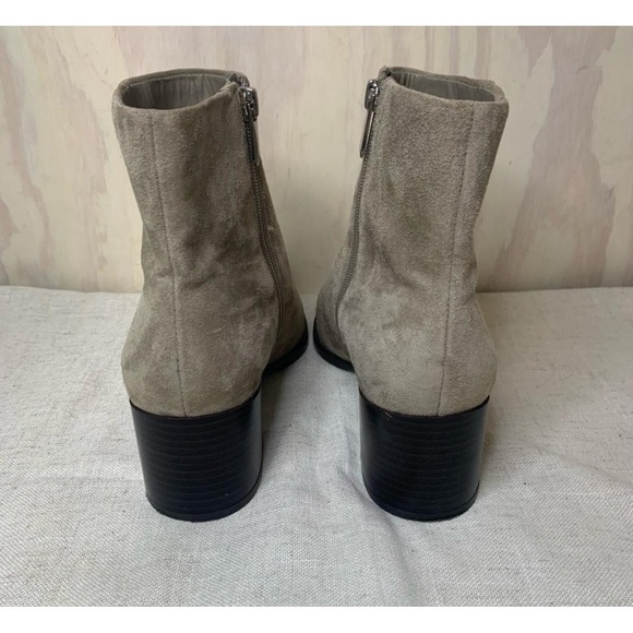 Sam Edelman Womens Ankle Boots Size 9M Light Gray Suede Block Heel Side Zipper - Picture 3 of 7